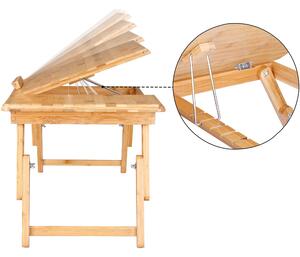 Stolík pod notebook aj do postele sklápací z bambusu, Casaria