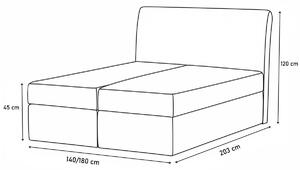 Čalúnená posteľ LOUS + matrac + rošt, 140x200 cm, čierna