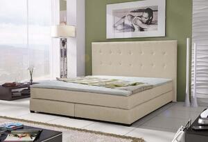 Čalúnená posteľ LOUS + matrac + rošt, 180x200 cm, biela