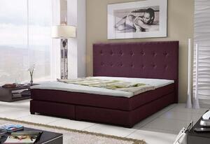 Čalúnená posteľ LOUS + matrac + rošt, 180x200 cm, fialová