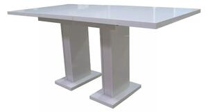 Rozkladací stôl BUTTER, 120-160x76x80 cm, biely lesk