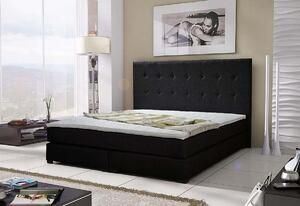 Čalúnená posteľ LOUS + matrac + rošt, 140x200 cm, šedá