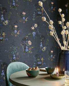 Modrá vliesová tapeta na stenu, kvety, pávy, 333145 PipStudio 6, Eijffinger