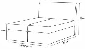 Manželská posteľ TOM vrátane matraca, 180x200, Dolaro 100 krémový/Siena 555
