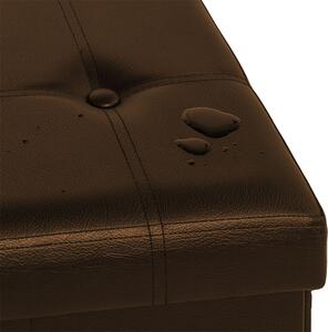Skladacia sedacia truhlica s odklápacím krytom, hnedá – 115 x 38 x 38 cm, Casaria