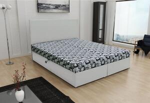 Manželská posteľ TOM vrátane matraca, 140x200, Dolaro 511 biely/Siena sivý