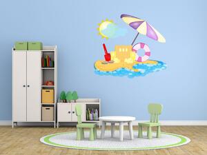 Nálepka na stenu pre deti Pláž s hračkami Veľkosť: 10 x 10 cm