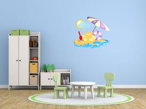 Nálepka na stenu pre deti Pláž s hračkami Rozmery: 100 x 100 cm