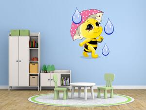 Nálepka na stenu pre deti Včielka s dáždnikom Veľkosť: 10 x 10 cm