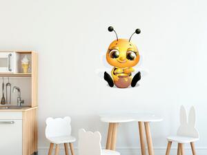 Nálepka na stenu pre deti Včielka s medom Veľkosť: 10 x 10 cm