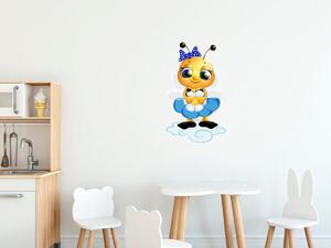 Nálepka na stenu pre deti Včielka v modrej sukni Rozmery: 100 x 100 cm