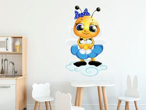 Nálepka na stenu pre deti Včielka v modrej sukni Rozmery: 100 x 100 cm