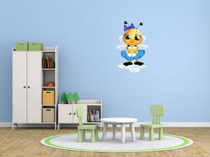 Nálepka na stenu pre deti Včielka v modrej sukni Veľkosť: 10 x 10 cm