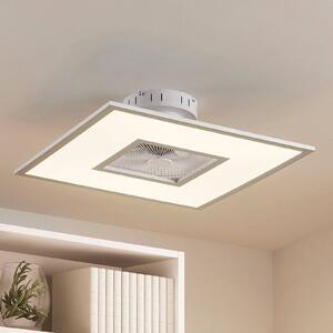 Lindby LED stropný ventilátor Romea, hranatý, DC, tichý, 60 cm