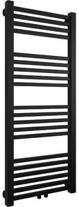 CERANO - Kúpeľňový radiátor Franko - stredové pripojenie 50mm/bočné - 392W - čierna matná - 1200x500 mm