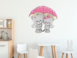 Gario Nálepka na stenu pre deti Mačičky pod dáždnikom Veľkosť: 10 x 10 cm