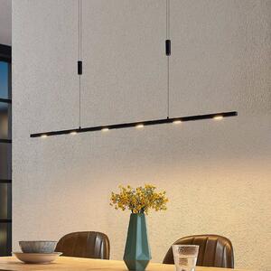 Závesné svietidlo Lucande LED Stakato, 120 cm, 6 svetiel, stmievateľné, Čierna, Obývacia izba / jedáleň, kov, Moderný, Závesné svietidlo