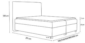 Čalúnená posteľ SULTAN + topper, 180x200, madryt 1100
