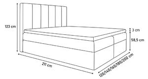 Čalúnená posteľ MEZI + topper, 140x200, madryt 160