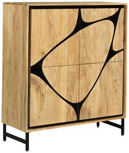 KOMODA, akácia, čierna, farba akácie, 100/115/40 cm Ambia Home - Komody