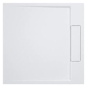 CERANO - Sprchová vanička štvorcová Loro - liaty mramor - biela matná - 90x90x3, 5 cm