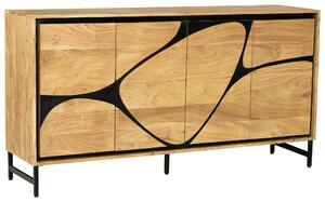 ŠIROKÁ KOMODA, akácia, čierna, farba akácie, 160/85/40 cm Ambia Home - Komody