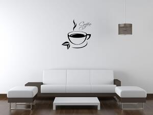 Nálepka na stenu Coffee Farba: Čierna-Matná, Rozmery: 50 x 50 cm