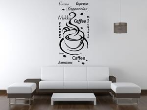Nálepka na stenu Caffee Farba: Zelená, Rozmery: 50 x 100 cm
