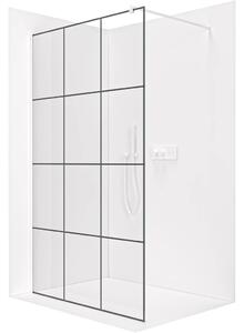 CERANO - Sprchová zástena Walk-in Onyx Round Ľ/P - 8 mm - guľatá vzpera - biela matná, industriálne sklo - 90x200 cm