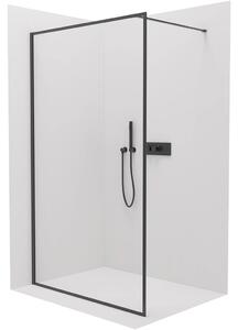 CERANO - Sprchová zástena Walk-in Moreli Ľ/P - 8 mm - čierna matná, transparentné sklo - 60x200 cm