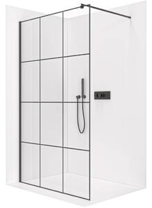 CERANO - Sprchová zástena Walk-in Onyx Round Ľ/P - 8 mm - guľatá vzpera - čierna matná, industriálne sklo - 90x200 cm