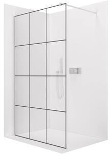 CERANO - Sprchová zástena Walk-in Onyx Round Ľ/P - 8 mm - guľatá vzpera - chróm, industriálne sklo - 90x200 cm