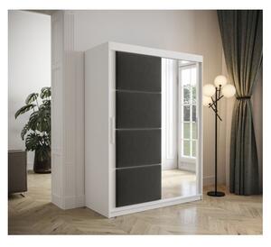 Šatníková skriňa s posuvnými dverami 150 cm TALIA - biela / sivá