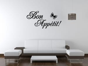Nálepka na stenu Bon Appetit Farba: Bordová, Rozmery: 100 x 50 cm