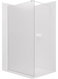 CERANO - Sprchová zástena Walk-in Onyx Round Ľ/P - 8 mm - guľatá vzpera - biela matná, mliečne sklo - 40x200 cm