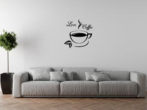 Nálepka na stenu Love Coffee Farba: Sivá, Veľkosť: 50 x 50 cm