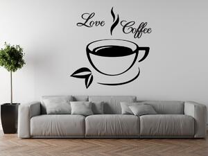 Nálepka na stenu Love Coffee Farba: Fialová, Veľkosť: 50 x 50 cm