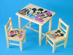 Detský stôl s stoličkami mickey + malý stolček zadarmo !! (Výber z piatich vzorov + malý stolček zadarmo !!)