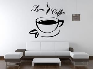 Nálepka na stenu Love Coffee Farba: Krémová, Veľkosť: 50 x 50 cm