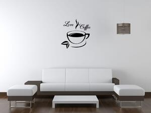 Nálepka na stenu Love Coffee Farba: Krémová, Veľkosť: 50 x 50 cm