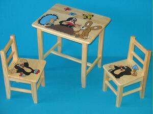Detský Stôl s stoličkami Krtek + malý stolček zadarmo !! (+ Malý stolček zadarmo !!)