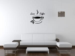 Nálepka na stenu Love coffee Farba: Žltá, Veľkosť: 50 x 50 cm