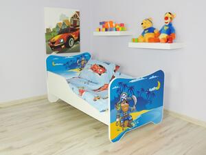 Detská posteľ s obrázkom 140x70 - Pirát (Detská posteľ Pirát 140x70 bez úložného priestoru)