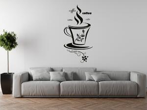 Nálepka na stenu Coffee Farba: Čierna-Lesklá, Rozmery: 50 x 100 cm
