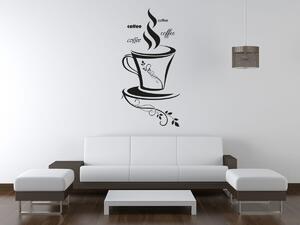 Nálepka na stenu Coffee Farba: Zlatá, Rozmery: 50 x 100 cm