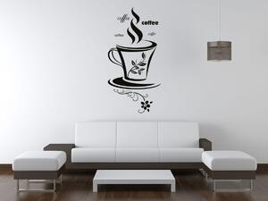 Nálepka na stenu Coffee Farba: Čierna-Lesklá, Rozmery: 50 x 100 cm