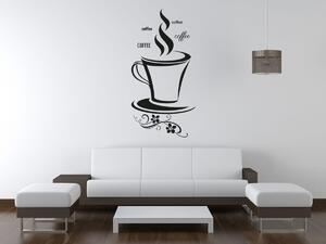Nálepka na stenu Coffee Farba: Biela, Rozmery: 50 x 100 cm