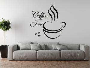 Nálepka na stenu Coffee Farba: Čierna-Matná, Rozmery: 100 x 100 cm