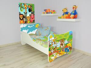 Detská posteľ s obrázkom 140x70 - Farma (Detská posteľ Farma 140x70 bez úložného priestoru)