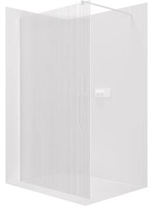 CERANO - Sprchová zástena Walk-in Onyx Round Ľ/P - 8 mm - guľatá vzpera - biela matná, ryhované sklo - 50x200 cm